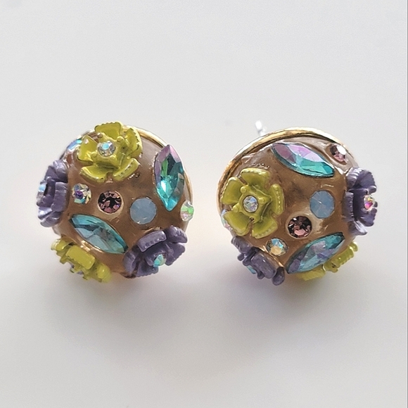 Betsey Johnson Jewelry - Betsey Johnson Floral Multicolor Earrings #2566